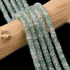 Клубничный Кварц Нити из натуральных зеленых бусин из клубничного кварца в стиле хейши, граненые, рондель, 4x2 мм, отверстие : 1 мм, около 161 шт / нитка, 14.76'' (37.5 см)