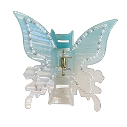 Бирюза Заколки для волос с когтями из ацетата целлюлозы (смола), бабочка, аксессуары для волос для девочек или женщин, бирюзовые, 75x70 мм