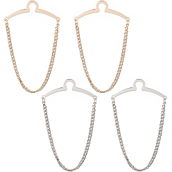 Платиновый & Золотой 4 шт. 2 цвета латунные подвесные цепи булавки для воротника зажимы для галстука, железные зажимы для кардигана для мужчин и женщин, платиной и золотом, 82 мм, 2 шт / цвет