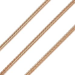 Plaqué 18K Or Véritable Chaînes en laiton de blé, soudé, plaqué longue durée, réel 18 k plaqué or, 1x1mm