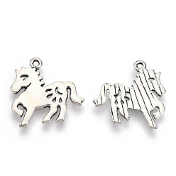 Античное Серебро Сплавочные подвески тибетского стиля, без кадмия и без свинца, лошади прелести, античное серебро, 20.5x20.5x1.5 мм, отверстие : 1.5 мм