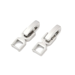 Платина Латунная обшивка стойки с застежками, долговечный, без свинца и без кадмия, платина, 19x6x4 мм