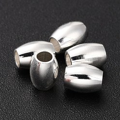 Посеребрённый Латунные бусины, долговечный, овальные, 925 серебро покрытием, 5x3.5 мм, отверстие : 1.5 мм