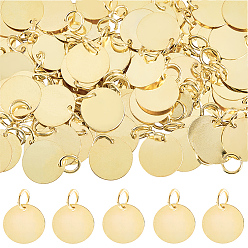 Золотой 120 латунные подвески шт., плоско-круглые, золотые, 12x0.2 мм
