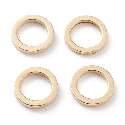 Настоящее золото 24K Латунные соединительные колечки, долговечный, круглые кольца, реальный 24 k позолоченный, 7x1 мм, внутренний диаметр: 5 мм