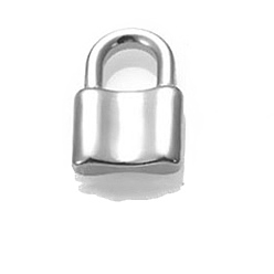 Нержавеющая Сталь Цвет Шкентели нержавеющей стали, подвесной замок, цвет нержавеющей стали, 19x12 мм