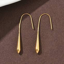 Золотой 304 из нержавеющей стали болтаться серьги, слеза, золотые, 30x3 мм