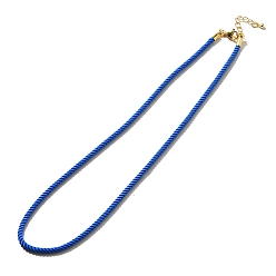 Синий Изготовление ожерелья из нейлонового миланского шнура, с латунной фурнитурой и карабинами из нержавеющей стали, золотые, долговечный, синие, 17.91~18.31 дюйм (45.5~46.5 см)