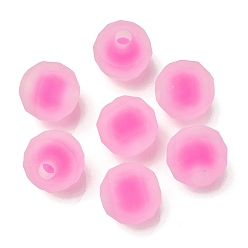 Fuchsia Transparent Acrylic Beads, Frosted, Bead in Bead, Faceted Round, Fuchsia, 15mm, Hole: 4mm