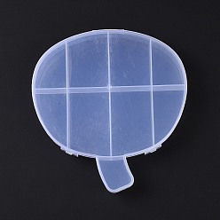 WhiteSmoke 9 Grids Transparent Plastic Box, Apple Shaped Bead Containers for Small Jewelry and Beads, WhiteSmoke, 17.9x16.8x2.5cm, Inner Diameter: 39~72x26~45mm