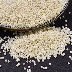 (DBS0883) Matte Opaque Dark Cream AB MIYUKI Delica Beads Small, Cylinder, Japanese Seed Beads, 15/0, (DBS0883) Matte Opaque Dark Cream AB, 1.1x1.3mm, Hole: 0.7mm, about 35000pcs/bag, 100g/bag