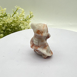 Родонит Скульптурные украшения из натурального родонита, для украшения стола домашнего офиса, дракон, 30~40 мм