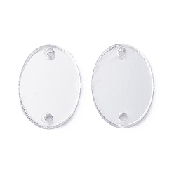 Crystal Acrylic Sew on Rhinestone, Acrylic Mirror, Two Holes, Garments Accessories, Oval, Crystal, 14x10mm, about 300pcs/bag