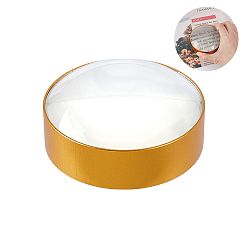 Прозрачный Ручная лупа из цинкового сплава и стекла, со стеклянными линзами, золотые, прозрачные, 7.7x3.75 см