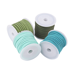 (52) Непрозрачная лаванда 3 шнур из искусственной замши мм, искусственная замшевая кружева, разноцветные, 3x1.5 мм, около 5.46 ярдов (5 м) / рулон, 4 рулонов / набор
