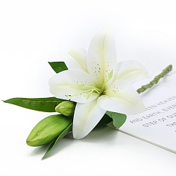 Белый Искусственная кожа искусственная лилия, для свадебного прохода центральные столовые конфетти вечерние сувениры украшения дома, белые, 410 мм