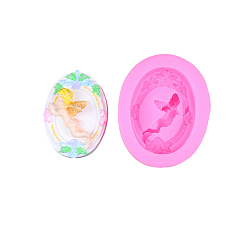 Ярко-Розовый Силиконовые формы для статуэтки ангела «сделай сам», Портретная скульптура, формы для литья из смолы, для уф-смолы, изготовление изделий из эпоксидной смолы, ярко-розовый, 3 мм, готово: 100x83x35мм