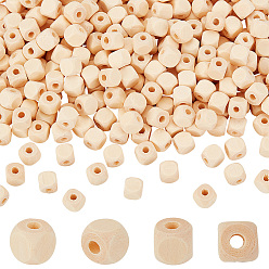 (404) Непрозрачное AB Кислое яблоко 500бусины из натурального дерева шт., горизонтальное отверстие, кубические, цветочный белый, 10x10x10 мм, отверстие : 3.5 мм