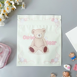 Медведь Печатные пакеты с застежкой-молнией для животных, прямоугольные, медведь, 15x13 см, односторонняя толщина: 2.9 мил(0.075мм)