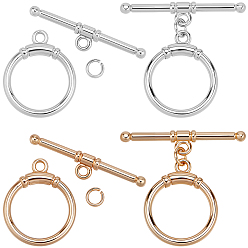 (52) Непрозрачная лаванда 10шт. 2 цвета латунные застежки-тоглы, с прыжковых колец, кольцо, разноцветные, 20x14x2.5 мм, отверстие : 1.6 мм, 5 шт / цвет