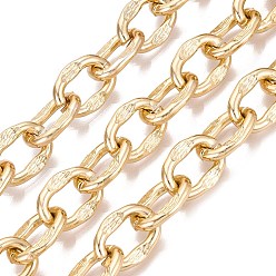 Golden Aluminium Cable Chains, Unwelded, with Spool, Golden, 16.5x12.5x2.5mm, about 32.81 Feet(10m)/Roll