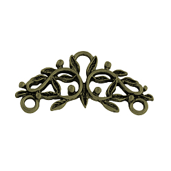 Antik Bronze Tibetischen Stil Legierung Kronleuchter Komponenten, Cadmiumfrei und Nickel frei und Bleifrei, Antik Bronze, 14x29x2 mm, Bohrung: 2 mm