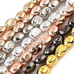 (52) Непрозрачная лаванда Стеклянные бусины с гальваническим покрытием , Плоско-овальные, полное покрытие, разноцветные, 11x8.5x5 мм, отверстие : 0.8 мм, около 42 шт / нитка, 17.32'' (44 см)