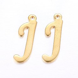 Letter J 201 подвески из нержавеющей стали, буквы, золотые, letter.j, 16.5x5x1 мм, отверстие : 1 мм
