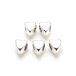 Античное Серебро Европейские сплавочные бусины тибетского стиля , бусины с большим отверстием, без кадмия и без свинца, сердце, античное серебро, 9x8x7 мм, Отверстие : 4.5 мм , около 830 шт / 1000 г