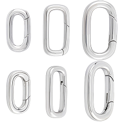 Нержавеющая Сталь Цвет 6 шт. 3 стили пружинных затворных колец из нержавеющей стали, прямоугольные, цвет нержавеющей стали, 14~22x8~13x2.5~3 мм, 2 шт / стиль
