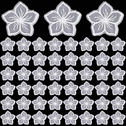 Белый Украшение из органзы аксессуары, цветок, белые, 35x1 мм, 60 шт