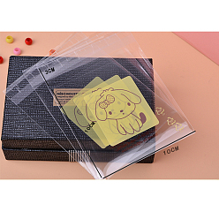 Разноцветный Пластиковые пакеты с рисунком щенка, с клеем, собака с узором в виде банта, красочный, 13x10 см, односторонняя толщина: 0.035 мм, внутренняя мера: 10x10 см, около 95~100 шт. / пакет