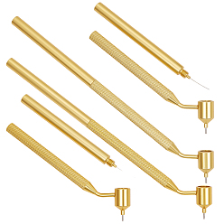 Золотой 2шт. 2 варианты алюминиевых ручек для письма жидкостью, золотые, 205x21x12 мм, внутренний диаметр: 9 мм, точка пера: 0.3~0.5мм