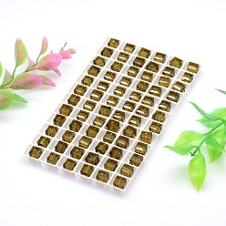 Olive Faceted Cube Imitation Austrian Crystal Beads Strands, Grade AAA, Olive, 8x8mm, Hole: 0.9~1mm, about 288pcs/box