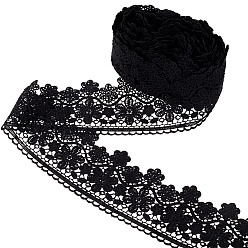 Черный 6m полиэфирные ткани с кружевной отделкой, принадлежности для изготовления поделок, чёрные, 3-1/4 дюйм (83 мм), около 6.56 ярдов (6 м) / комплект