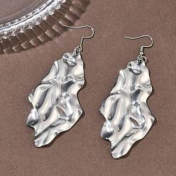 Нержавеющая Сталь Цвет 304 из нержавеющей стали болтаться серьги, nuggest, сложить очарование, цвет нержавеющей стали, 90x35 мм