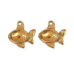 Fish 304 подвески из нержавеющей стали, ионное покрытие (ip), реальный 18 k позолоченный, рыба, 17x15.5x4.5 мм, отверстие : 1.5 мм