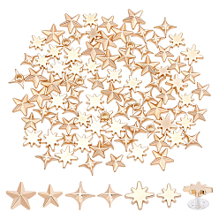 Oro 96 juegos 6 estilos remaches de aleación, suministros para hacer bolsos diy, estrella, dorado, 10~12 mm, 16 conjuntos / estilo