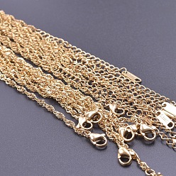 Настоящее золото 18K 304 нержавеющая сталь 2.5 мм сингапурские цепочки ожерелья, реальный 18 k позолоченный