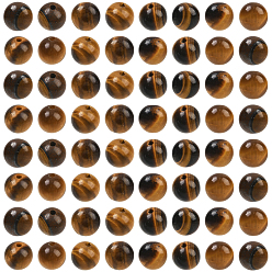 Тигровый глаз 200 шт. круглые бусины из натурального тигрового глаза, 4 мм, отверстие : 1 мм