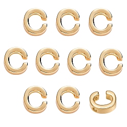 Letter C 10 шт. Латунные подвески, долговечный, золотые, буквы, letter.c, C: 9x7.5x3 мм, отверстие : 1.5 мм