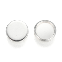 Silver 304 Stainless Steel Plain Edge Bezel Cups, Cabochon Settings, Flat Round, Silver, Tray: 6mm, 7.5x1.5mm