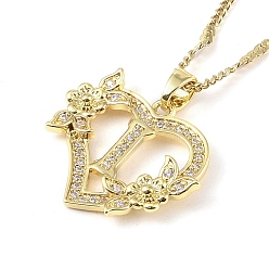 Letter I 304 ожерелья-подвески в форме сердца из нержавеющей стали с фианитами, письмо амулеты, Буква "i", 16.54 дюйм (42 см)