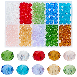 (52) Непрозрачная лаванда Гальванические стеклянные бусины, гальваническое покрытие, граненые, рондель, 8x6 мм, отверстие : 1 мм, 10 цветов, 30 шт / цвет, 300 шт / комплект