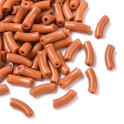 Седло Коричневый Непрозрачные акриловые бусины, изогнутая трубка, седло коричневый, 36x13.5x11.5 мм, отверстие : 4 мм, Около 148 шт / 500 г