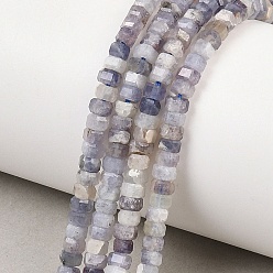 Айолит Природные иолит нитей бисера, граненые, шестиугольник, 4x4x2~2.5 мм, отверстие : 0.9 мм, около 156 шт / нитка, 15.24'' (38.7 см)