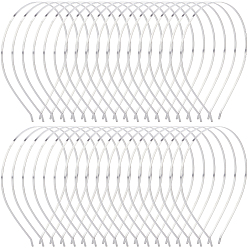 Platinum 36Pcs Iron Hair Band Findings, Platinum, 142x113x3mm