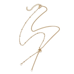 Золотой 304 изготовление ожерелий из нержавеющей стали с цепочкой-сателлитом, золотые, 20.47 дюйм (52 см), Перейти кольцо: 4x0.8 мм, 2.5 мм внутренним диаметром