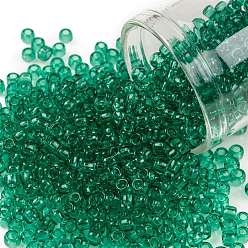 (72) Transparent Beach Glass Green TOHO Round Seed Beads, Japanese Seed Beads, (72) Transparent Beach Glass Green, 8/0, 3mm, Hole: 1mm, about 222pcs/bottle, 10g/bottle