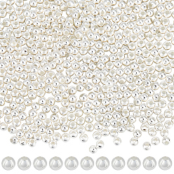 Посеребрённый 500 шт. Латунные распорные втулки, долговечный, круглые, 925 серебро покрытием, 2.3x2 мм, отверстие : 1 мм